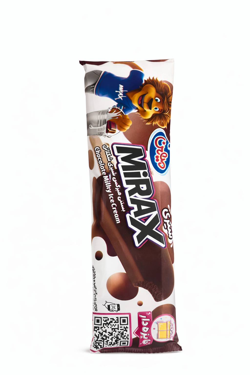 بستنی شیری شکلاتی تهیه شده از شیر تازه و چربی شیر برند میهن وزن محصول ( 64g )