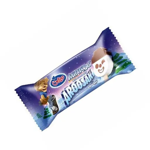 بستنی شیری وانیلی و کاکائویی با تزئین شکلات برند میهن وزن محصول ( 60g )