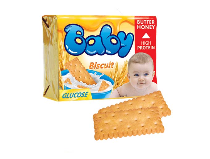 بیسکویت کودک " بی بی " شیرین عسل - حاوی گلوکوز، سرشار از پروتئین ( 70 گرمی )