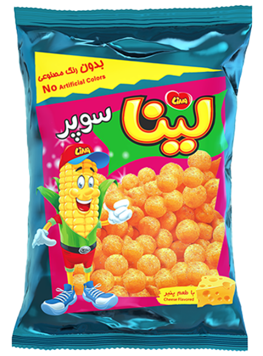 پفک " سوپر گرد پنیری " لینا  - ( 90 گرمی )