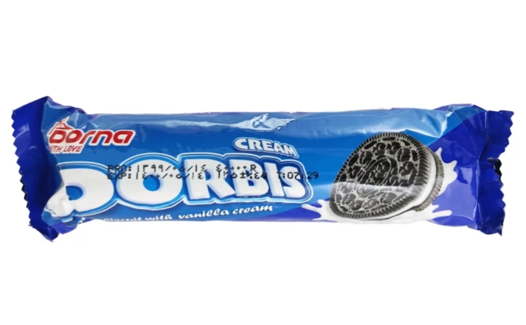 بیسکویت کاکائویی " با کرم وانیلی دربیس " درنا - ( 120 گرمی )