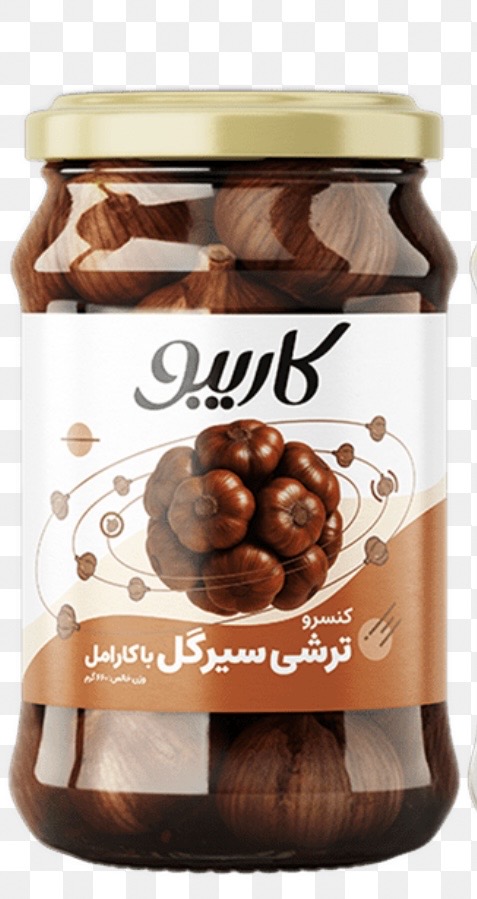 ترشی سیر گل با کارامل از برند کاریبو وزن محصول ( 660 گرم )