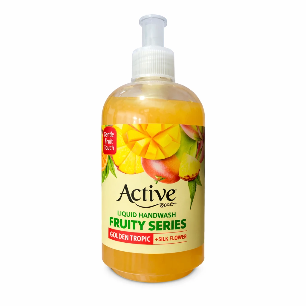 مایع دستشویی صدفی سری فروتی برند اکتیو وزن محصول ( 450g )