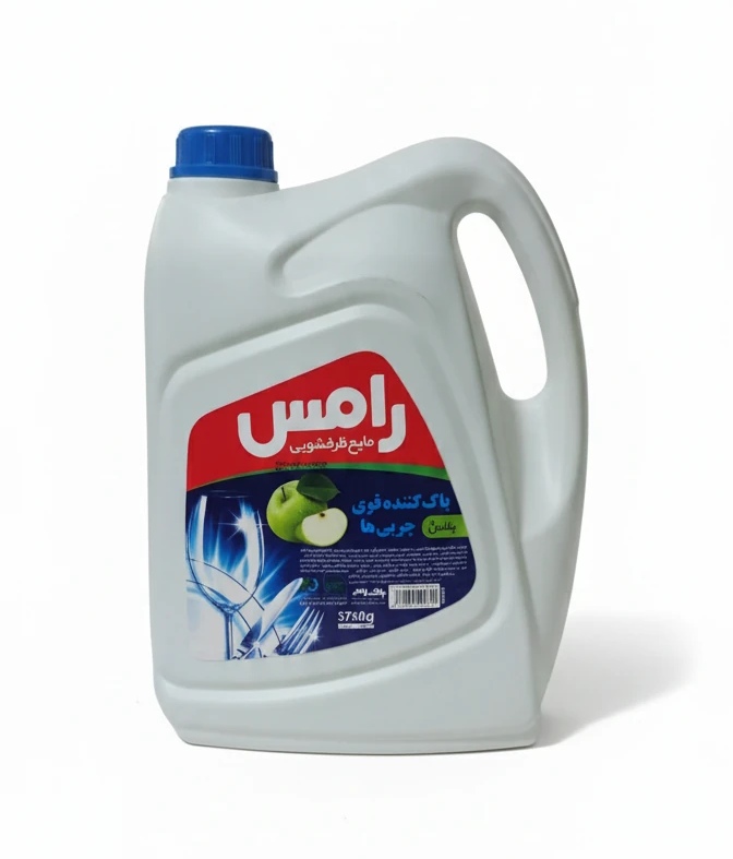 مایع ظرفشویی پاک کننده قوی چربی ها با رایحه سیب برند رامس وزن محصول ( 3750g)