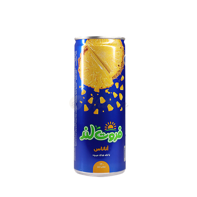 آب میوه قوطی فروتلند انبه 240 میلی لیتر با تکه های میوه