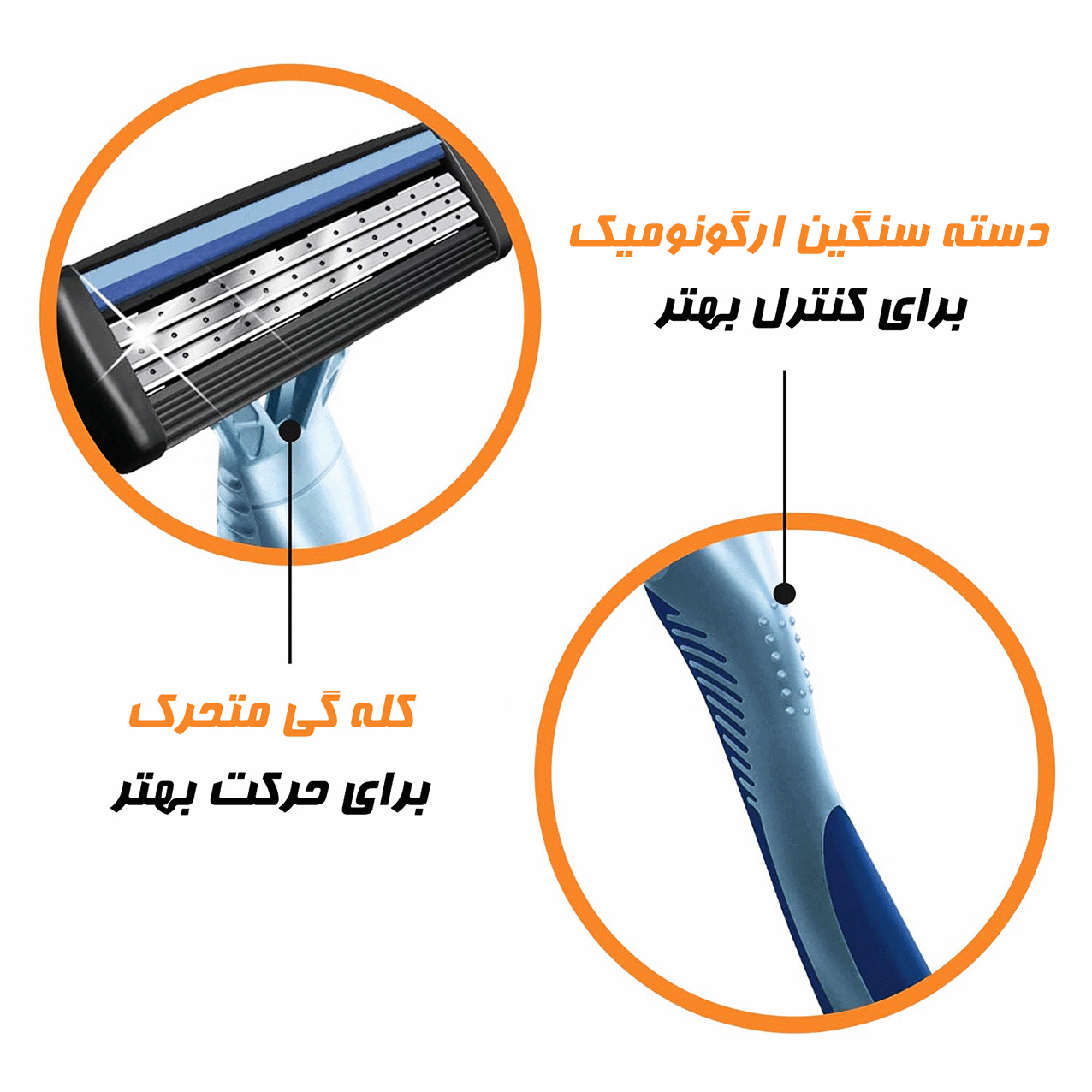 ژیلت " 3 لبه فلکس "  بیک ( ساخت یونان ) -  حاوی 3 عدد ژیلت ( انعطاف پذیری مستقل برای هر تیغه، کارتریج متحرک، صابون دار )