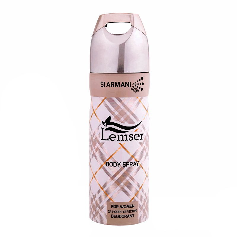 اسپری خوشبو کننده بدن " SI Armani " لمسر - ( " ویژه بانوان " ، صورتی روشن ) با ماندگاری تا 24 ساعت ( 200 میلی لیتر )