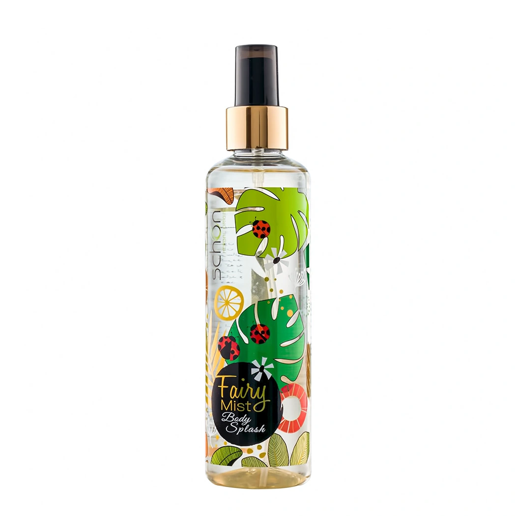 بادی اسپلش " Fairy Mist " شون - ( بی رنگ - ویژه بانوان ) دارای رایحه گرم شیرین، حاوی عصاره آلوئه ورا و گل همیشه بهار ( 220 میلی لیتر )