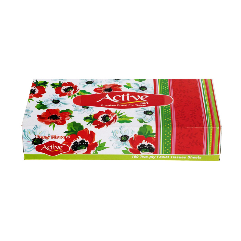 دستمال کاغذی " جعبه ای " اکتیو - ( 100 برگ دولا )