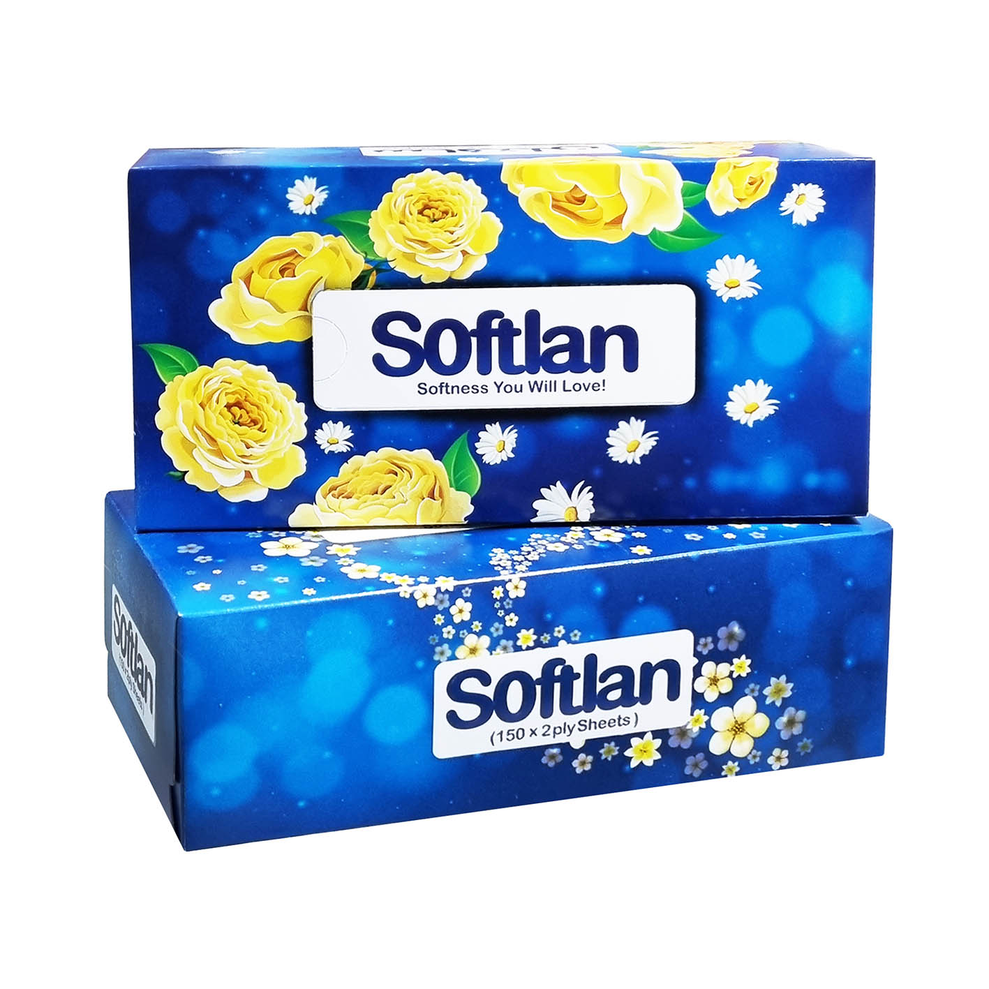 دستمال کاغذی " جعبه ای " سافتلن  -  ( 150 برگ دولا )