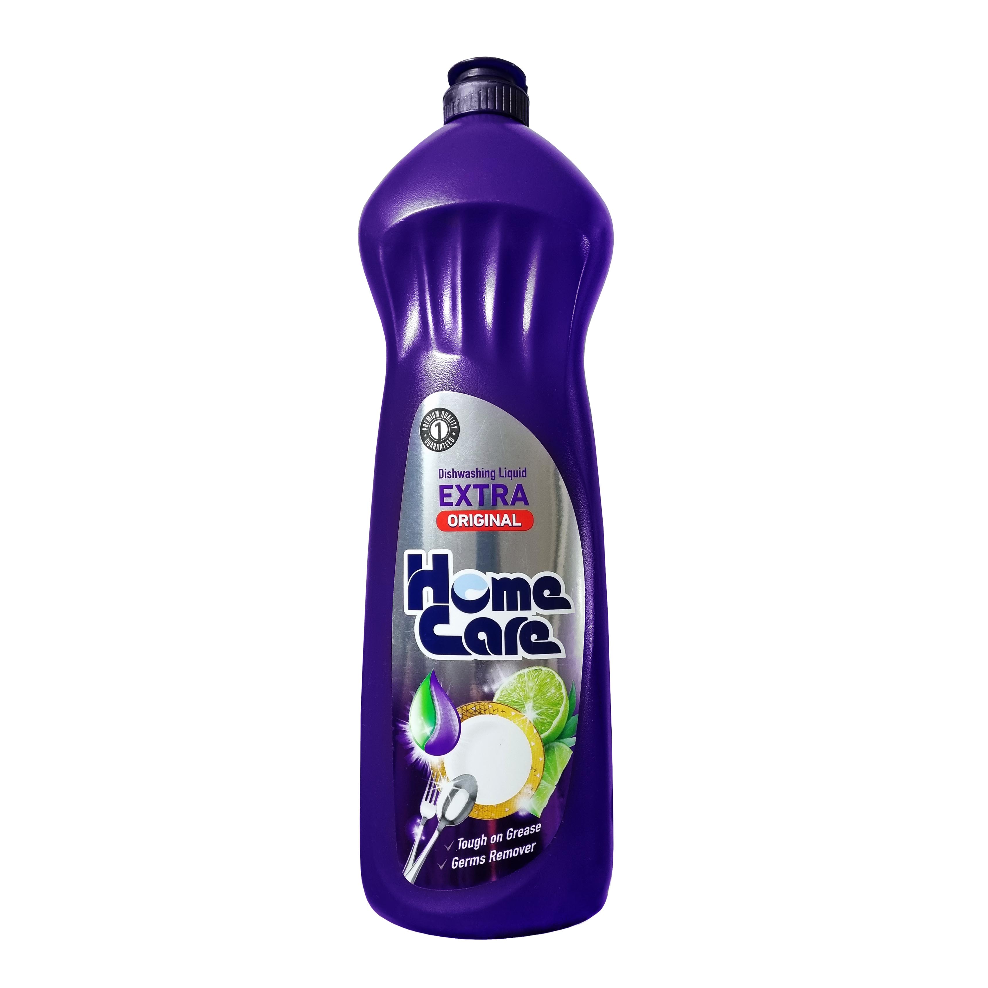مایع ظرفشویی " Extra Original  " هوم کر - ( بنفش، با رایحه لیمو )  قدرت پاک کنندگی و چربی زدایی بالا ( 1000 میلی لیتر )