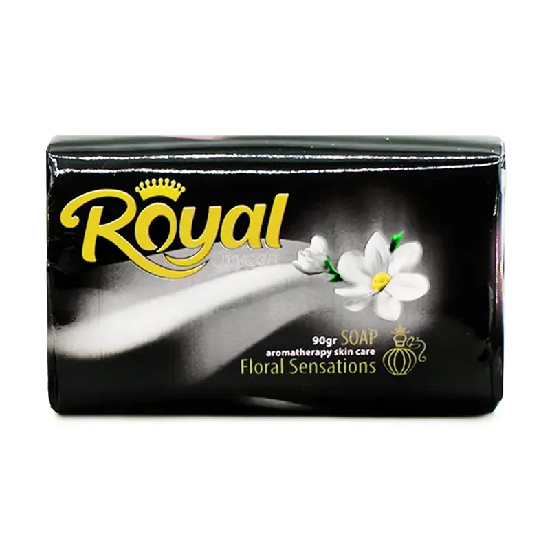 صابون " دستشویی " رویال اکسیژن - ( مشکی، با رایحه ای مطبوع ) حاوی 1 عدد صابون ( 90 گرمی )