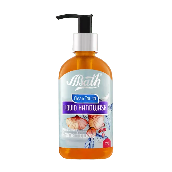 مایع دستشویی پمپی " آروما فلاور " بس - ( نارنجی، سری Clean Touch ) حاوی گلیسیرین، عصاره عسل و بره موم ( 500 گرمی )