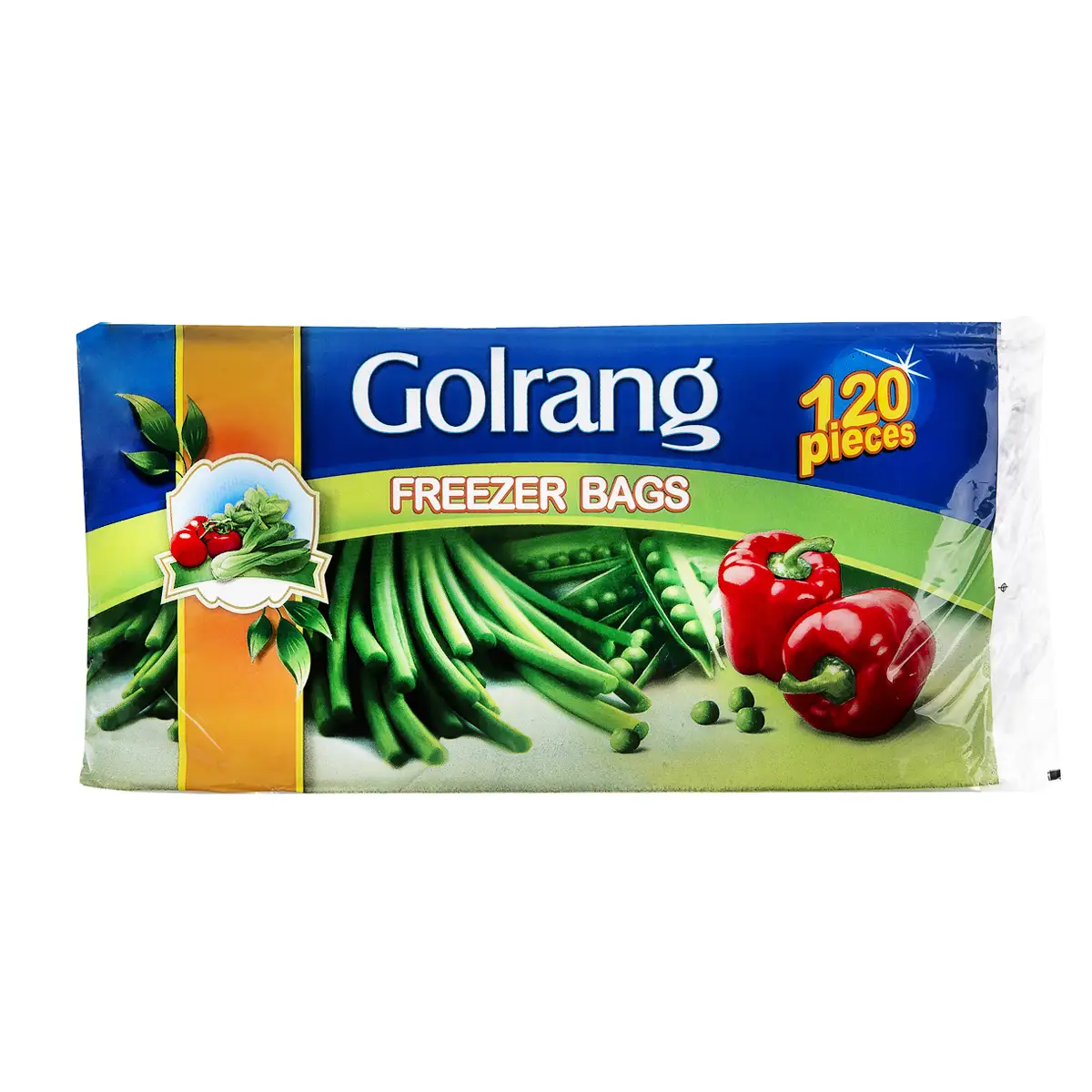 کیسه " فریزر " گلرنگ - ( بسته بندی نایلونی ) سایز 25 * 35 سانت ( 120 عددی )