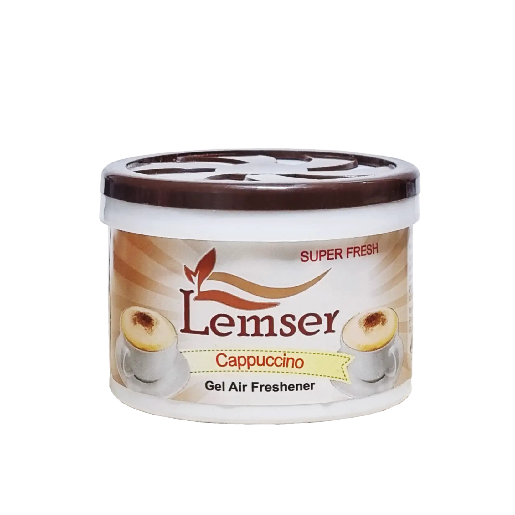 ژل کنسروی " خوشبو کننده هوا " لمسر - ( قهوه ای، رایحه کاپوچینو ) مناسب سرویس بهداشتی، خودرو، اتاق ( 90 گرمی )