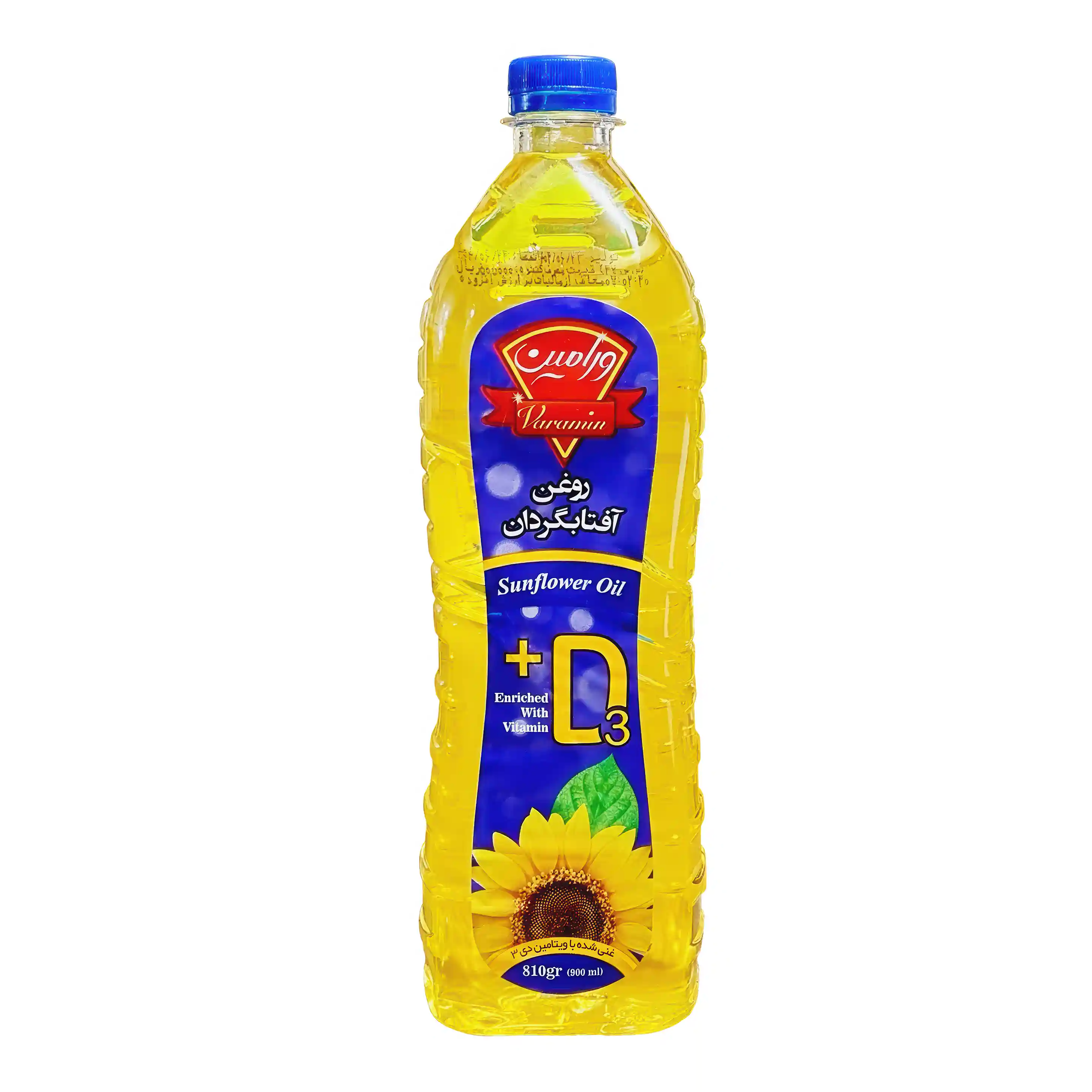 روغن مایع " آفتابگردان " ورامین - ( ویژه پخت و پز و سالاد ) غنی شده با ویتامین D3 ( 810 گرمی )