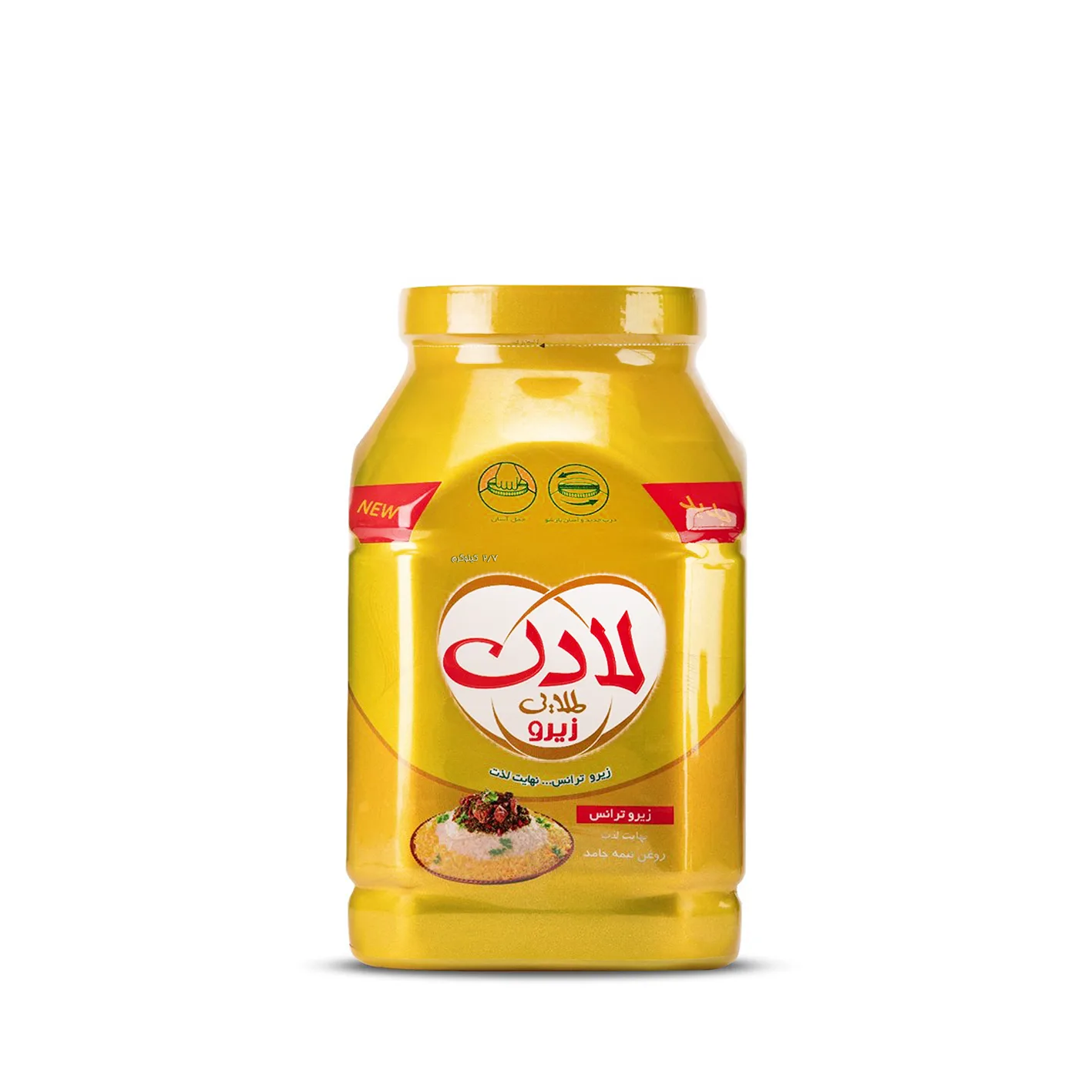 روغن نباتی نیمه جامد " زیرو ترانس " لادن طلایی - ( ویژه پخت و پز ) حاوی روغن کانولا، آفتابگردان و آنتی اکسیدان ( 2700 گرمی )