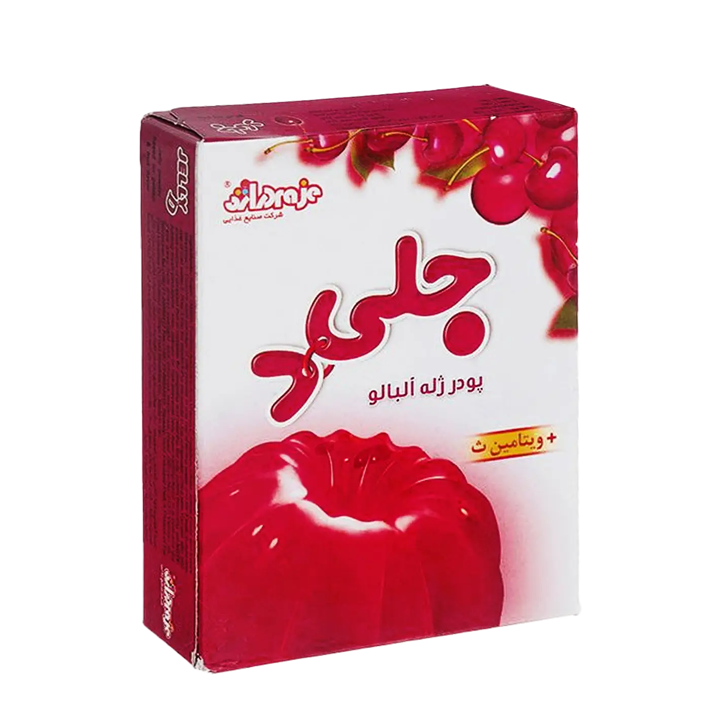 پودر ژله " آلبالو " جلی د - ( بر پایه ژلاتین ) حاوی ویتامین ث ( 100 گرمی )