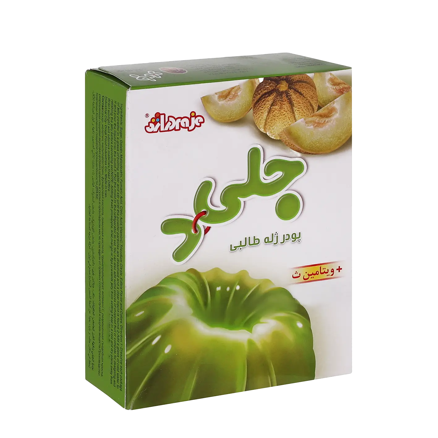 پودر ژله " طالبی " جلی د - ( بر پایه ژلاتین ) حاوی ویتامین ث ( 100 گرمی )