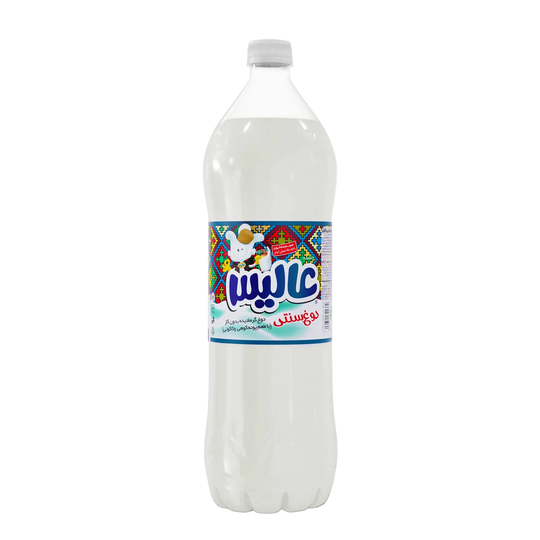 دوغ سنتی بدون گاز " گرما دیده با طعم پونه و کاکوتی " عالیس - ( 1.5 لیتری )