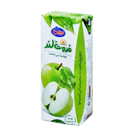 آبمیوه " سیب " فروت لند - ( پاکتی ) حاوی کنسانتره طبیعی سیب ( 200 سی سی )