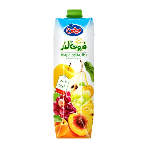 آبمیوه " نکتار هفت میوه  " فروت لند - ( پاکتی ) حاوی پوره طبیعی میوه  ( 1 لیتری )