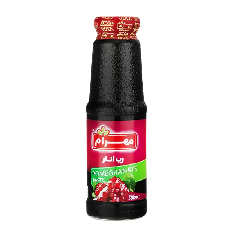 رب " انار " مهرام - ( بطری شیشه ای ) حاوی آب انار غلیظ شده ( 390 گرمی )