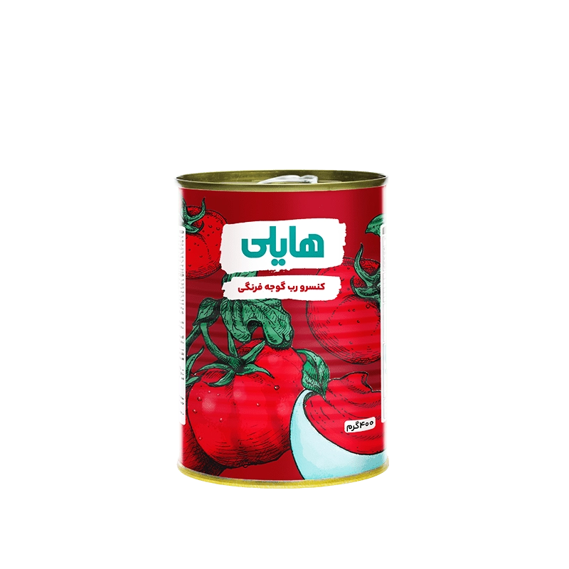 رب " گوجه فرنگی " هایلی - ( کنسرو رب پاستوریزه ) بریکس بدون نمک 25 ( 400 گرمی )