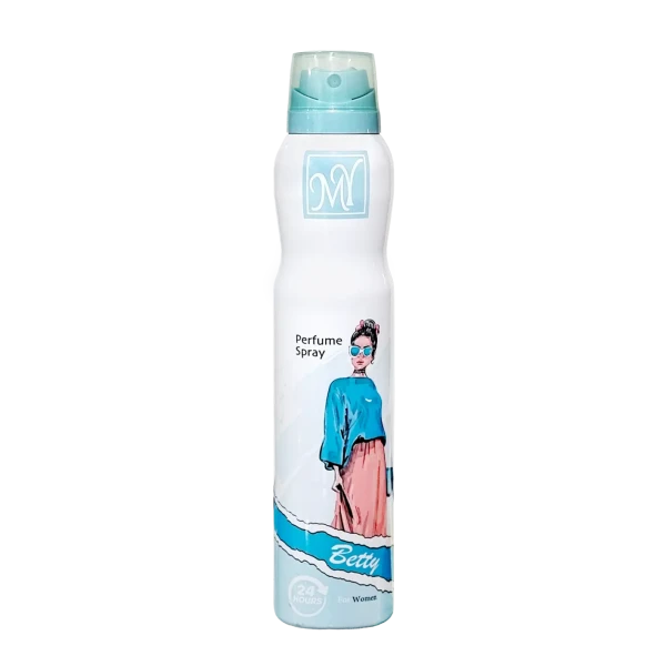اسپری خوشبو کننده بدن " Betty " مای - ( ویژه بانوان ) اسپری عطری با ماندگاری تا 24 ساعت ( 200 میلی لیتر )