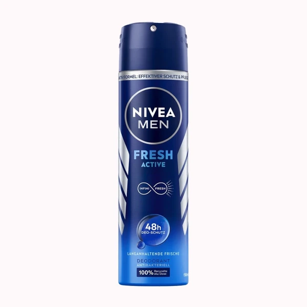 اسپری خوشبو کننده بدن " Fresh Active " نیوآ - ( " ویژه آقایان " ) ضد بو و سازگار با پوست، دارای رایحه طولانی مدت با ماندگاری تا 48 ساعت ( 150 میلی لیتر )