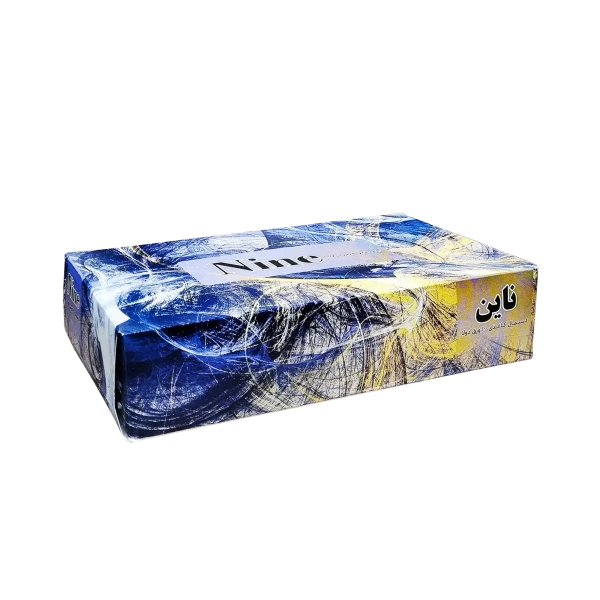 دستمال کاغذی " جعبه ای " ناین - ( اندازه متوسط ) سایز 20.5 * 20 سانتی متر ( 100 برگ دولا )