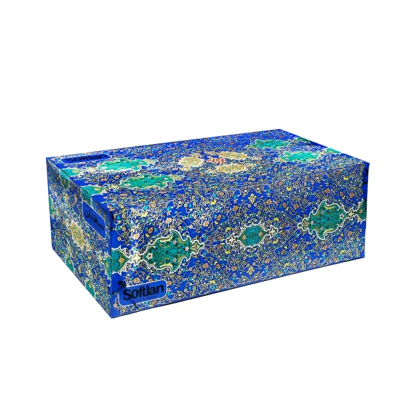 دستمال کاغذی " جعبه ای " سافتلن - ( سری فرش درباری ) سایز 20.5 * 20 سانتی متر ( 150 برگ سه لا )