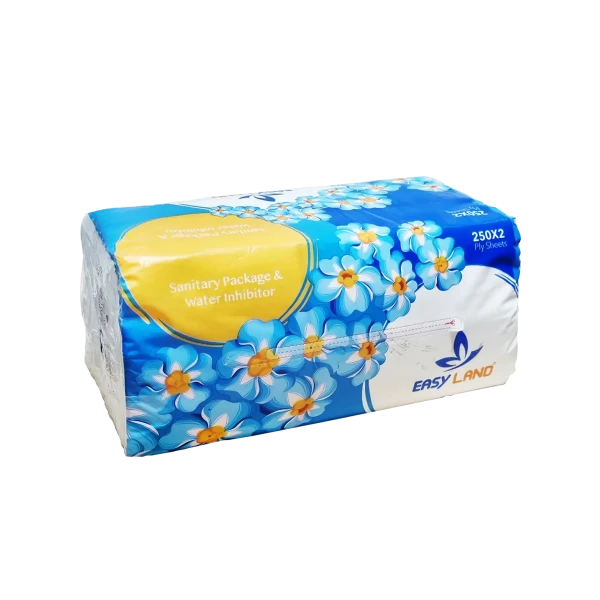 دستمال کاغذی " اقتصادی " ایزی لند - ( بسته نایلونی ) سایز کوچک 20.5 * 20 سانتی متر ( 250 برگ دولا )