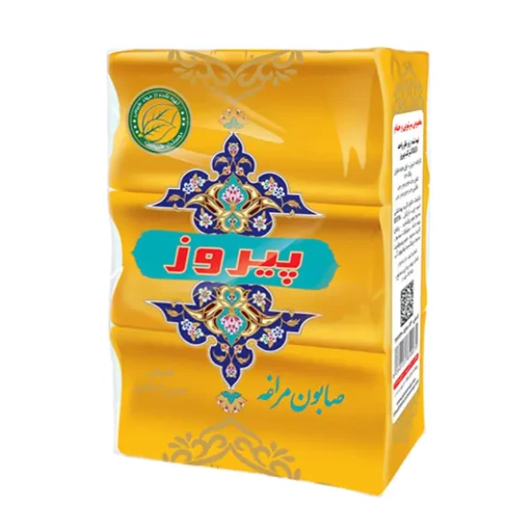 صابون مراغه " نارنجی و سفید " پیروز  -  طبیعی و بدون اسانس (  3 قالب 200 گرمی )