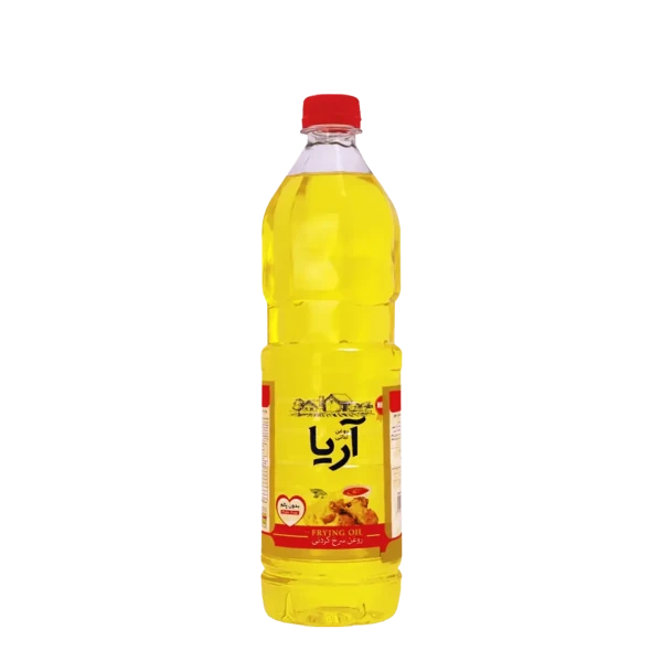 روغن مایع " آفتابگردان " آریا - ( روغن مخصوص سرخ کردنی ) حاوی روغن آفتابگردان، کانولا و ذرت، بدون پالم ( 810 گرمی )