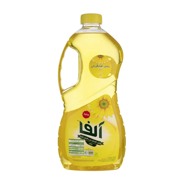 روغن مایع " آفتابگردان پالایش شده " آلفا - ( ویژه پخت و پز و سالاد ) خالص، غنی شده با ویتامین D3، حاوی آنتی اکسیدان ( 1620 گرمی )
