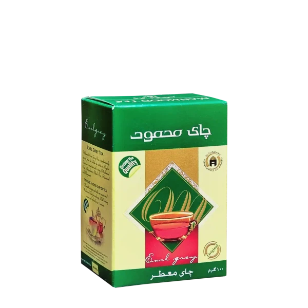 چای سیاه خارجی " معطر، ارل گری " محمود - ( چای شکسته پاکتی سبز ) چای سیلان، حاوی طعم دهنده برگاموت ( 100 گرمی )
