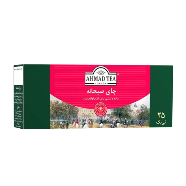 چای سیاه کیسه ای " غیر معطر، صبحانه " شهرزاد - ( چای خارجی ساده و سنتی قوی، تی بگ پاکتی قرمز ) چای ترکیبی سیلان، چای پررنگ آسام هندوستان و کنیا ( حاوی 25 عدد چای کیسه ای )