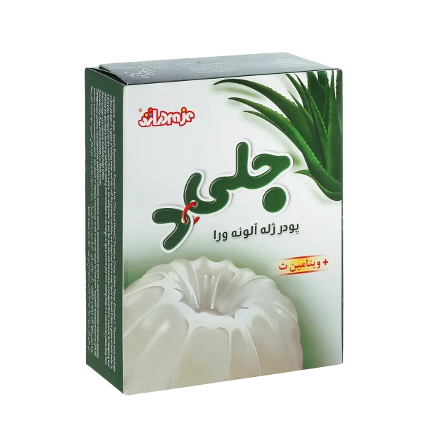 پودر ژله " آلوئه ورا " جلی د - ( بر پایه ژلاتین ) حاوی ویتامین ث ( 100 گرمی )