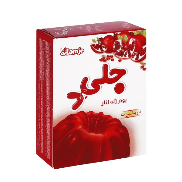 پودر ژله " انار " جلی د - ( بر پایه ژلاتین ) حاوی ویتامین ث ( 100 گرمی )