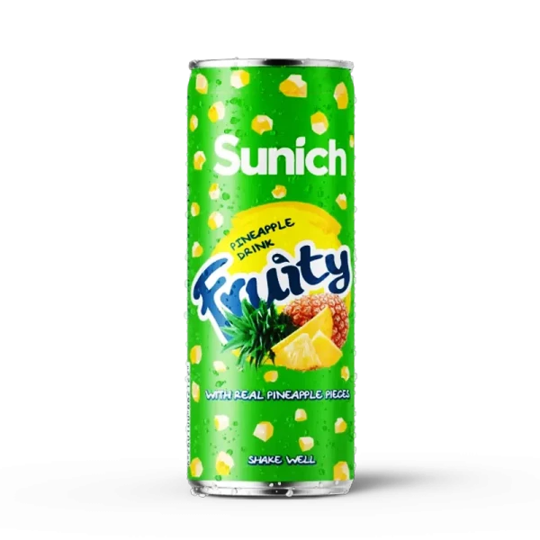 آبمیوه بدون گاز " آناناس با تکه های میوه " سن ایچ - ( قوطی ) حاوی کنسانتره طبیعی و تکه های آناناس ( 240 میلی لیتر )