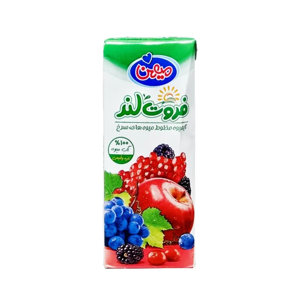 آبمیوه " مخلوط میوه های سرخ " فروت لند - ( پاکتی ) حاوی پوره و کنسانتره طبیعی میوه ( 200 میلی لیتر )