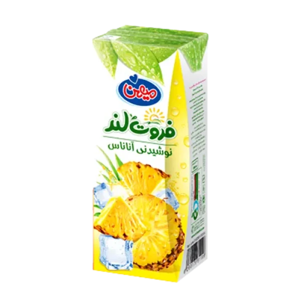 آبمیوه " آناناس " فروت لند - ( پاکتی ) حاوی کنسانتره طبیعی آب آناناس ( 200 سی سی )