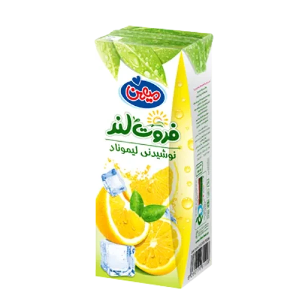 آبمیوه " لیموناد " فروت لند - ( پاکتی ) حاوی کنسانتره طبیعی آب لیمو ( 200 سی سی )